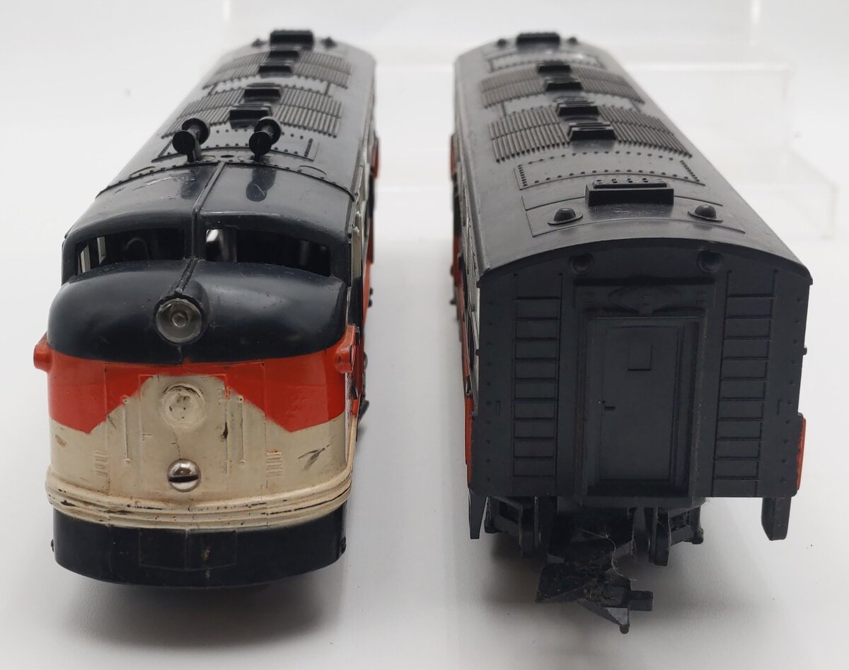 Marx 2002 Vintage O Gauge New Haven AB Diesel Locomotive Set VG