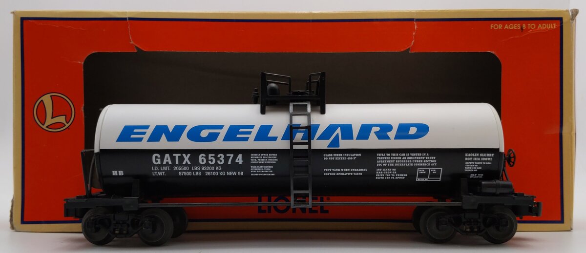 Lionel 6-17914 O Gauge Engelhard Unibody Tank Car #65374 EX/Box
