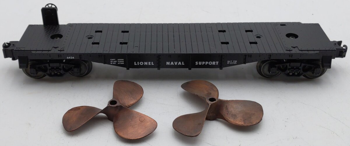Lionel 6-36016 O Gauge Lionel Naval Support Flatcar w/ Propellers #6424 VG