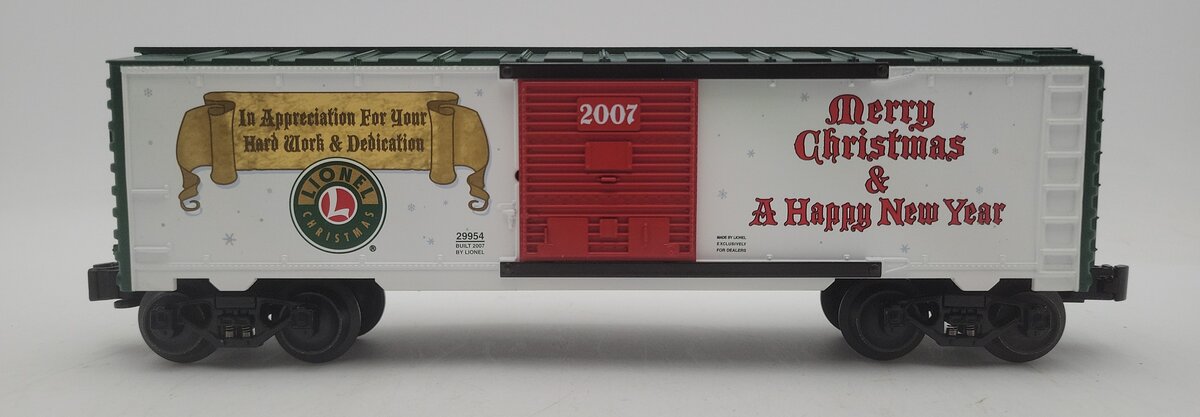Lionel 6-29954 O Gauge 2007 Dealer's Christmas Box Car LN
