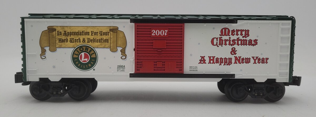 Lionel 6-29954 O Gauge 2007 Dealer's Christmas Box Car LN