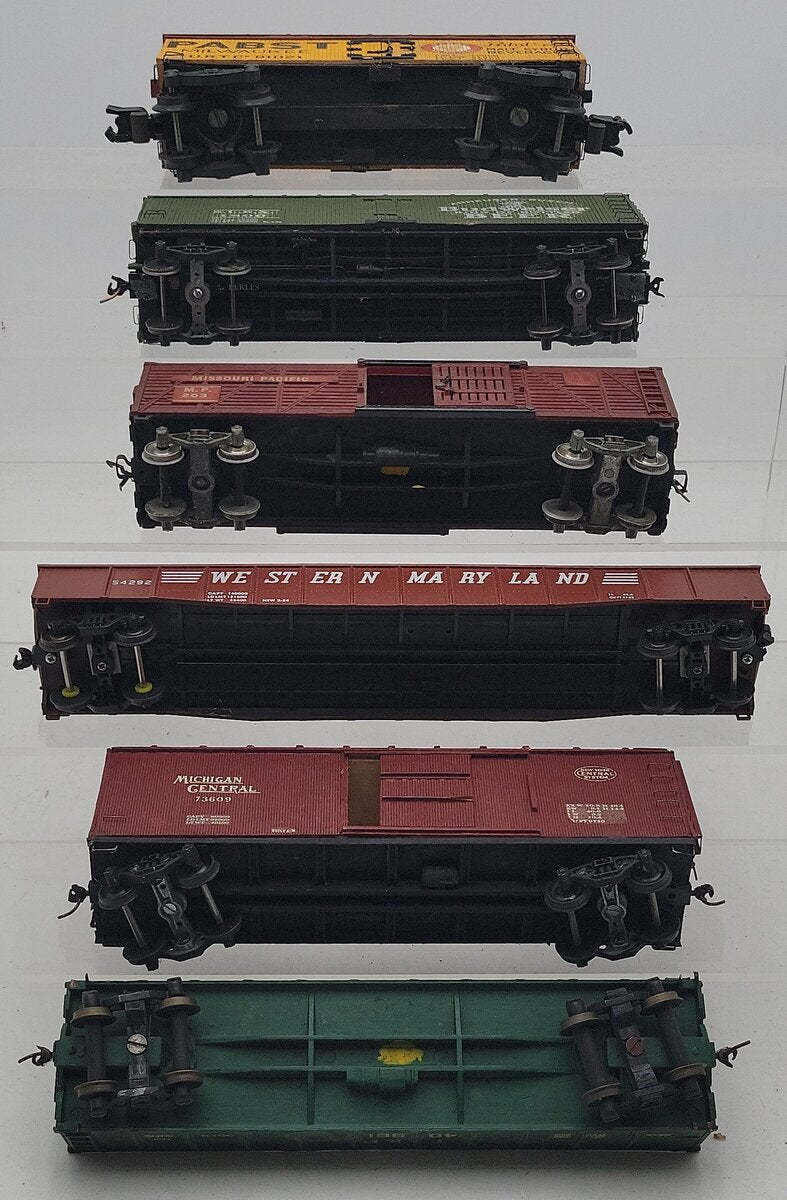 S Gauge Custom Assorted Freight Cars #73609,1800,203,54292,91021,40961 [6] VG
