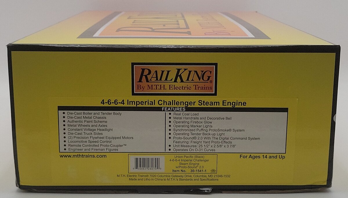 MTH 30-1541-1 O Gauge UP 4-6-6-4 Imperial Challenger Steam Engine w/PS2 #3985 EX/Box