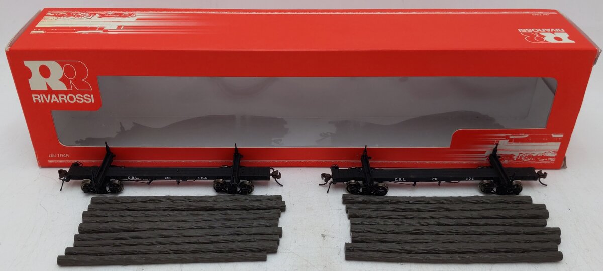 Rivarossi R2309 HO Scale Coos Bay Lumber Log Car Set EX/Box