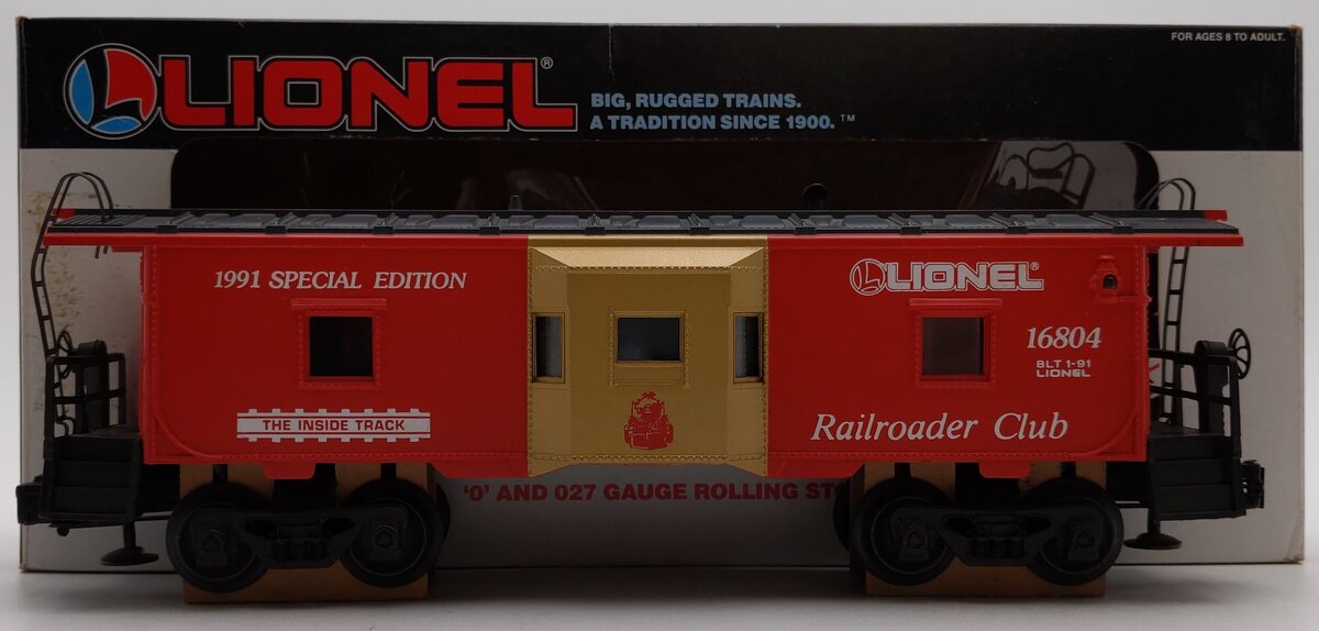 Lionel 6-16804 O Gauge Lionel Railroader Club Bay Window Caboose #16804 EX/Box