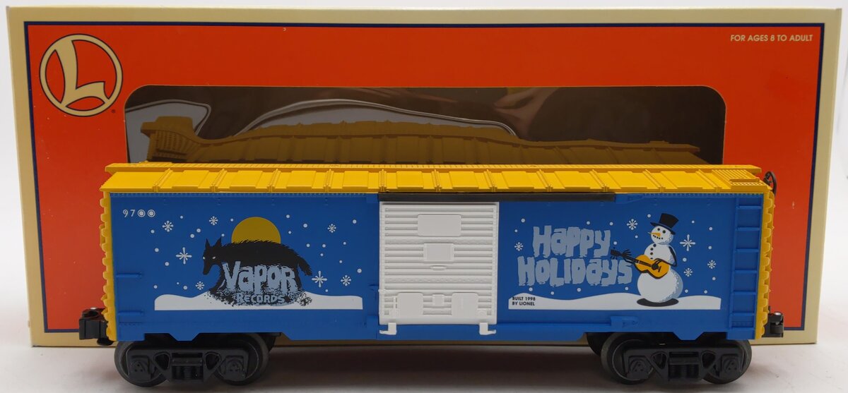 Lionel 6-26228 O-Gauge Vapor Records Holiday Boxcar #9700 EX/Box