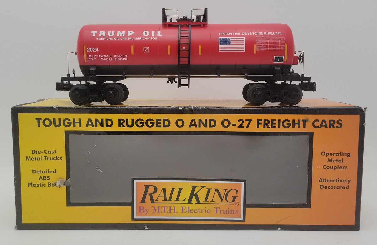 MTH 30-73657 O Gauge Donald J. Trump Modern Tank Car #2024 LN/Box