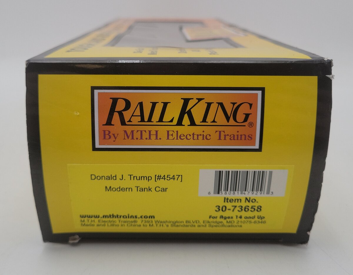 MTH 30-73658 O Gauge Donald J. Trump Modern Tank Car #4547 LN/Box
