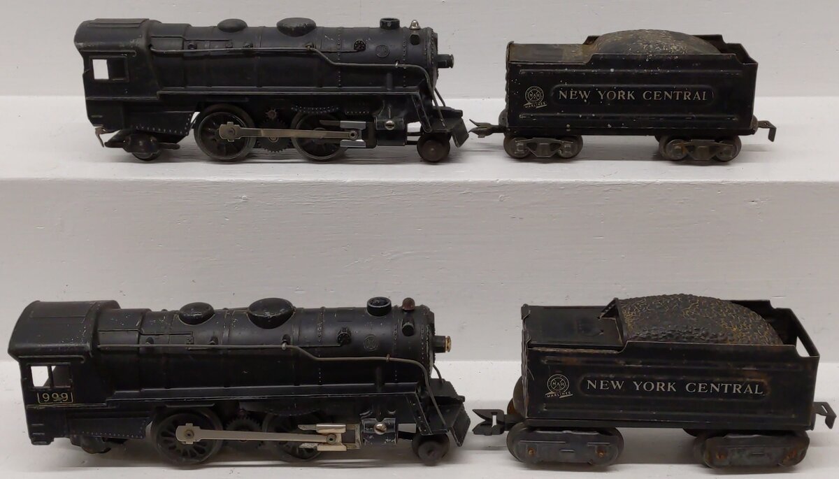 Marx 999 Vintage O New York Central 2-4-2 Steam Locomotives & Tenders [4]