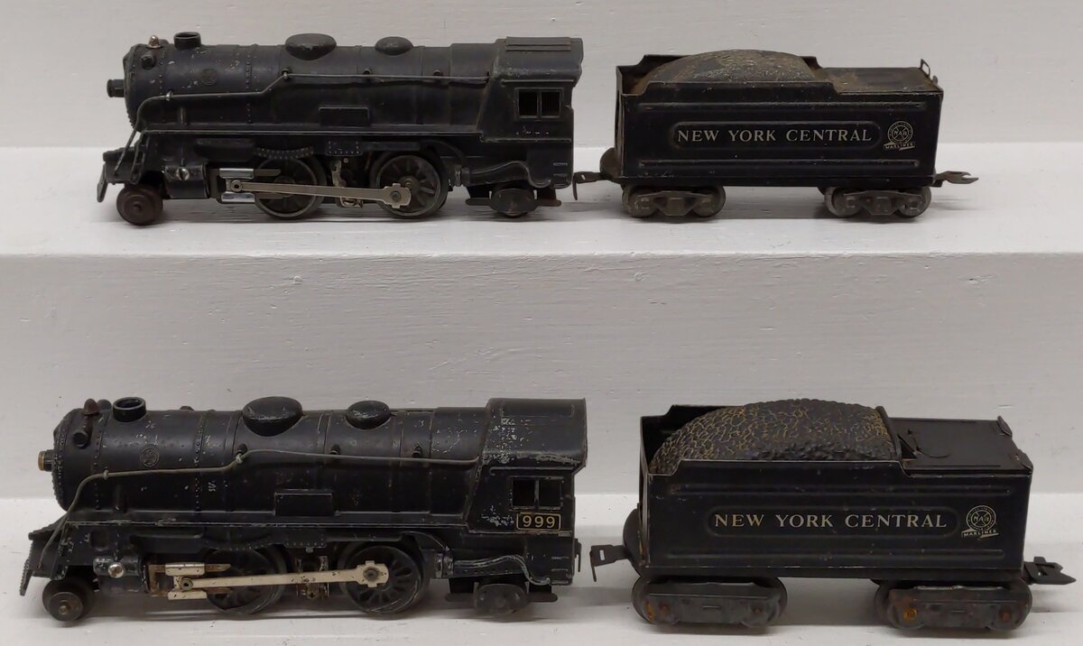 Marx 999 Vintage O New York Central 2-4-2 Steam Locomotives & Tenders [4]