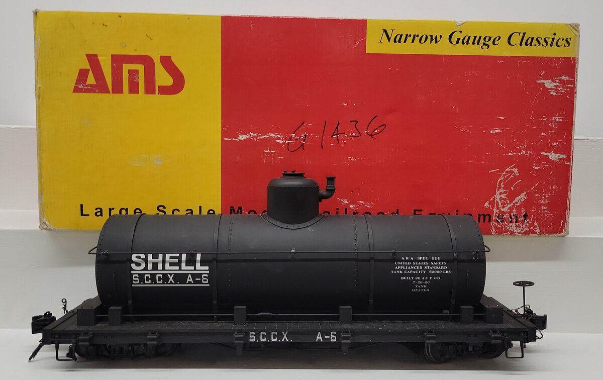 AMS AM31-430 Shell Tank Car #A-08- Narrow Gauge (Metal Wheels) VG/Box