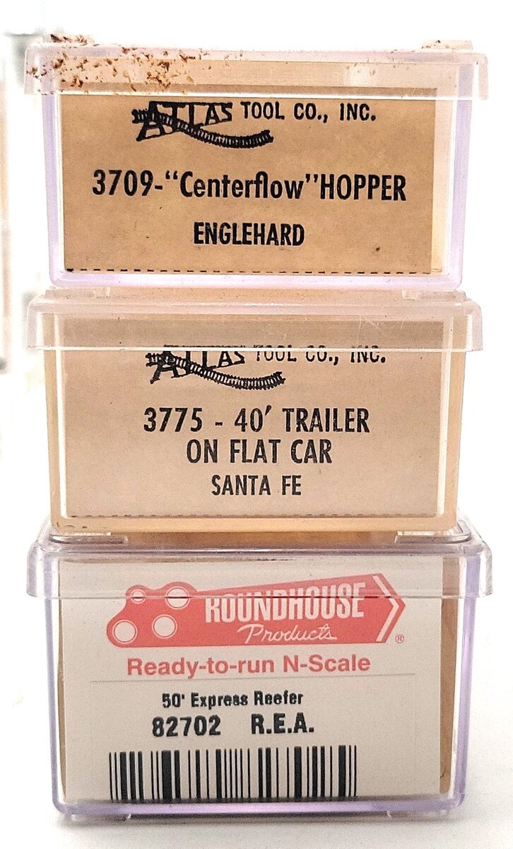 Atlas & Roundhouse N Scale Assorted Freight Cars: 52179, 91716, 1848 [3] EX/Box
