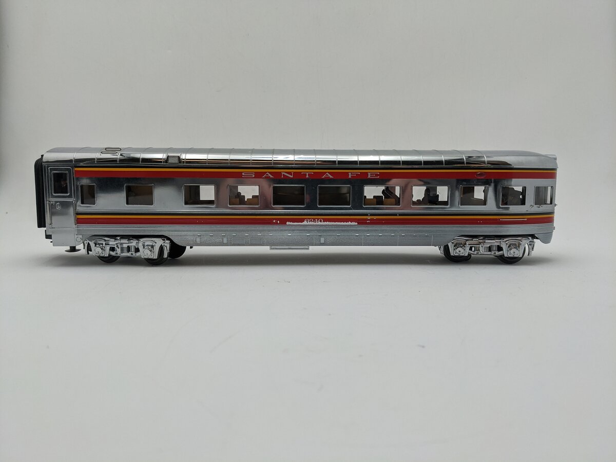 MTH 30-4144C O Gauge Santa Fe 60' Streamlined Observation Car #3240 EX