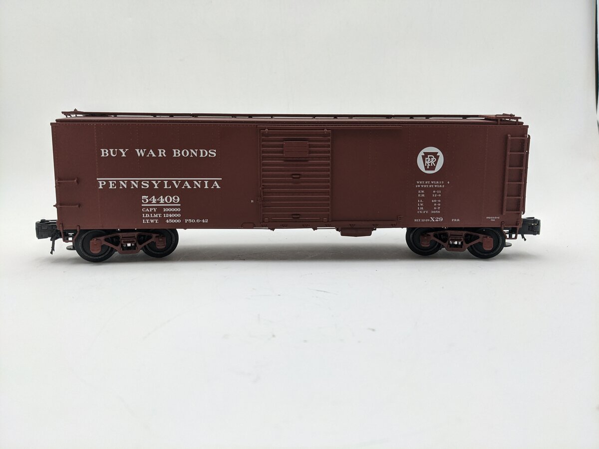Atlas 8757-1 O Gauge PRR X-29 War Bonds Box Car #54409 (3Rail) EX