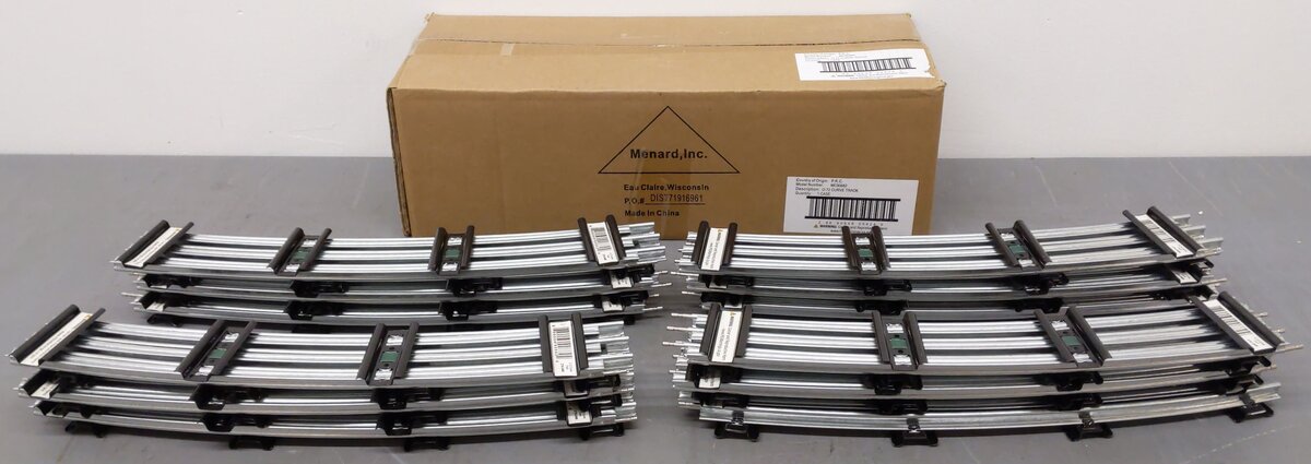 Menards 279-3468 O Gauge O-72 Curved Track Sections (Pack of 24) EX/Box