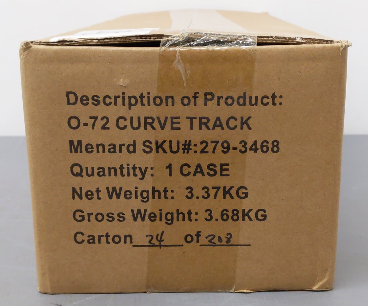 Menards 279-3468 O Gauge O-72 Curved Track Sections (Pack of 24) EX/Box