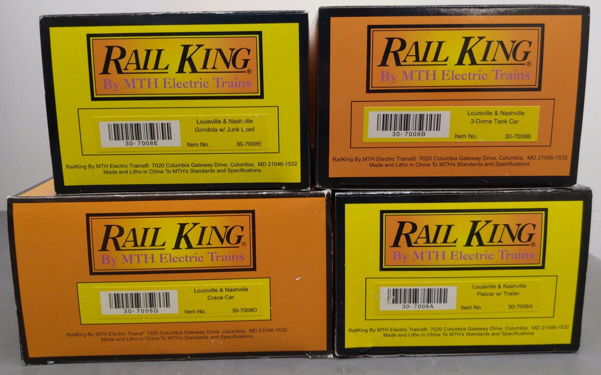 MTH 30-7008 O Louisville & Nashville RailKing Freight Car Set (Set of 6) EX/Box