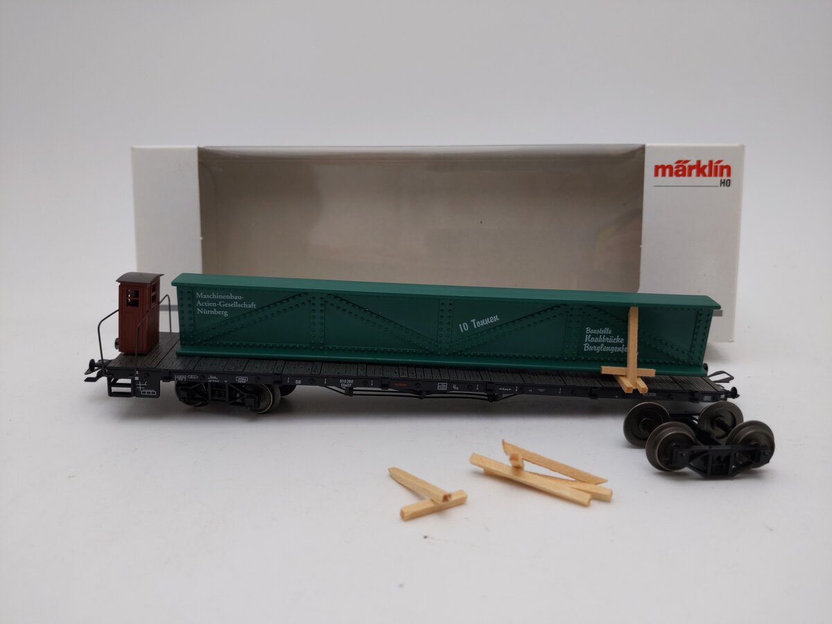 Marklin 46284 HO Scale DB Flatcar w/ Load VG/Box