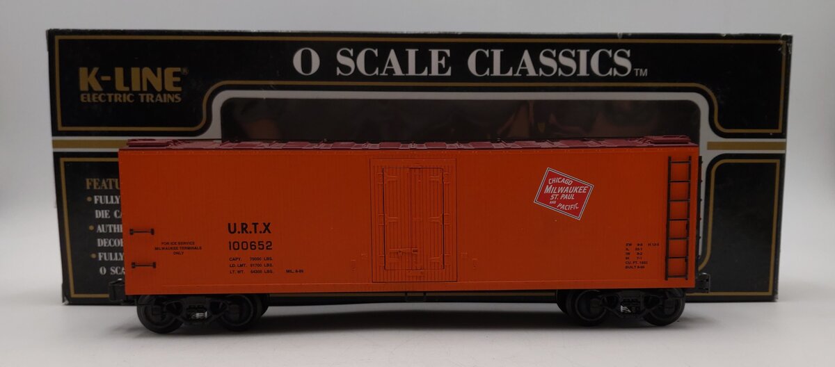 K-Line K762-1371 O Milwaukee Road Reefer Car #100652 LN/Box