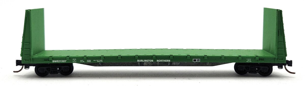 Micro-Trains 05400010 N Burlington Northern 61' Bulkhead Flatcar #621387 VG/Box