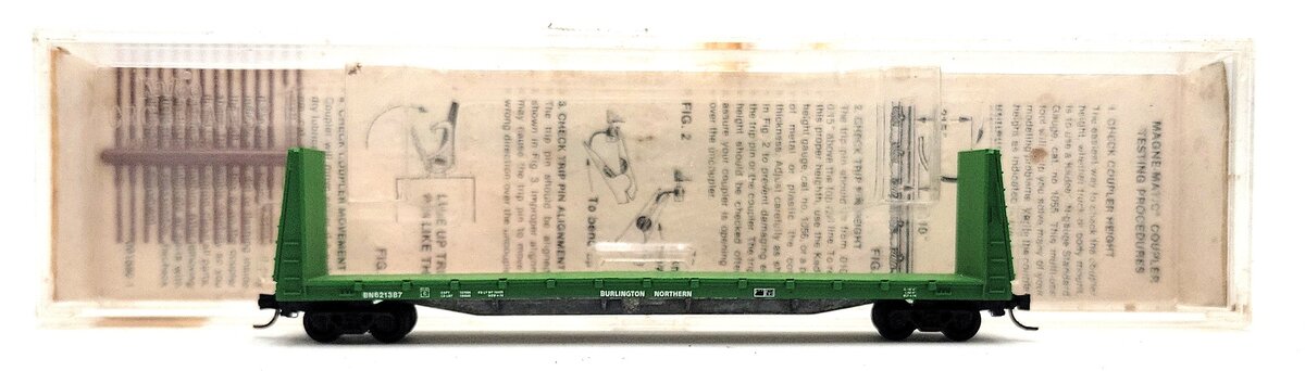 Micro-Trains 05400010 N Burlington Northern 61' Bulkhead Flatcar #621387 VG/Box
