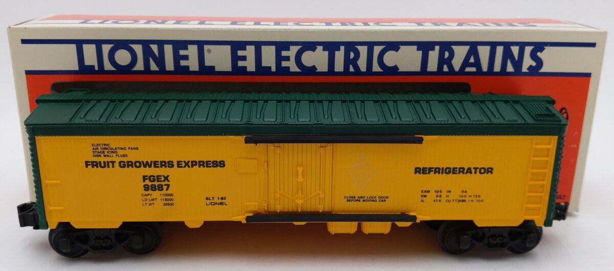 Lionel 6-9887 O Gauge FARR Fruit Growers Express Refrigerator Car #9887 LN/Box