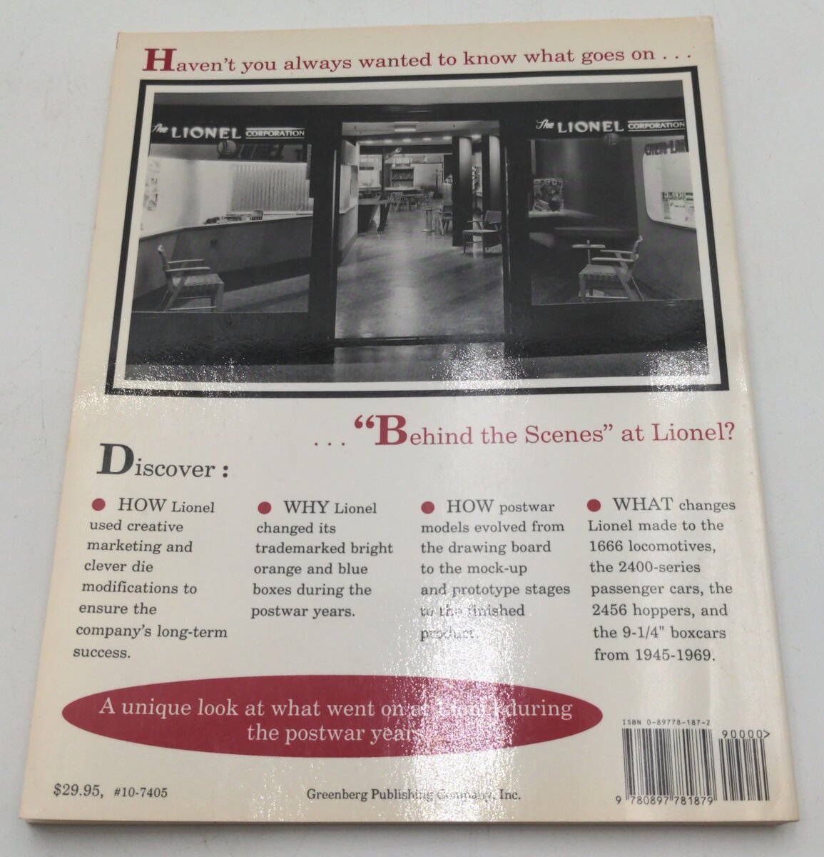 Greenberg Books Guide to Lionel Trains 1945-1969 Behind the Scenes VG