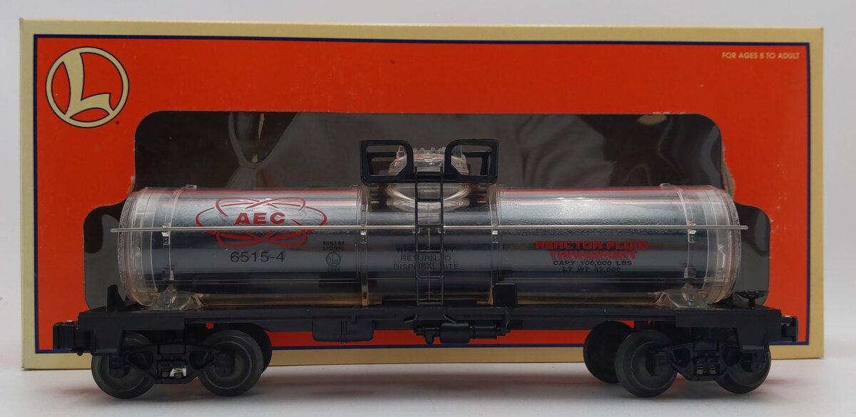 Lionel 6-16160 O Gauge AEC Reactor Fluid Tank Car #6515-4 (Black) EX/Box