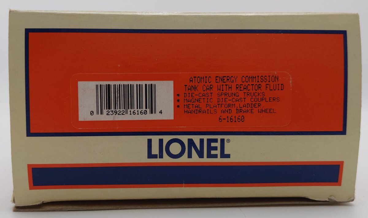 Lionel 6-16160 O Gauge AEC Reactor Fluid Tank Car #6515-4 (Black) EX/Box