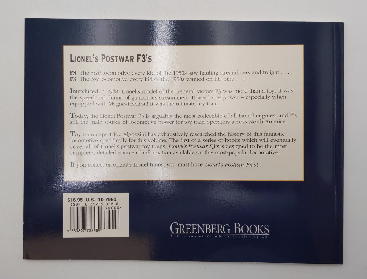 Lionel's Postwar F3's Paperback Book By Joe Algozzini VG