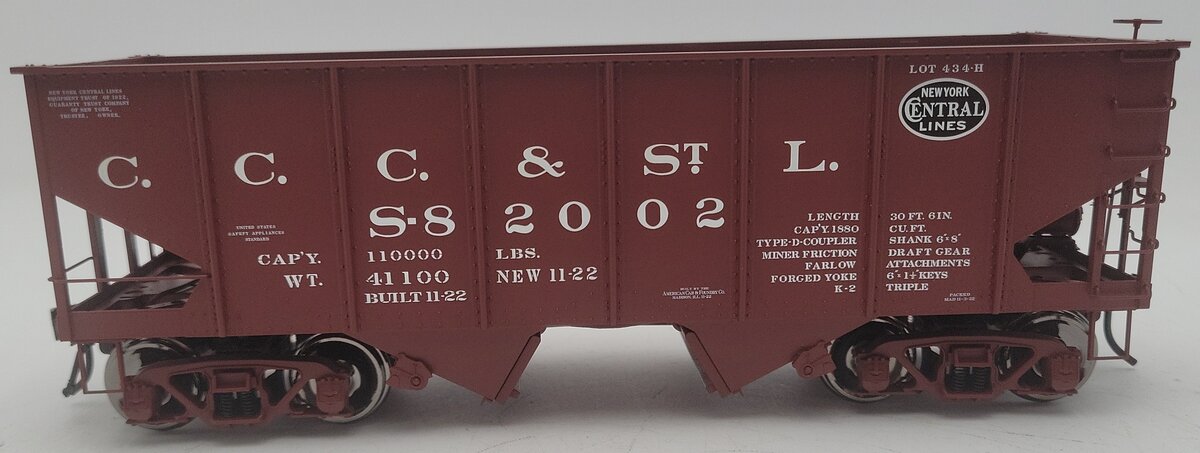 Atlas 9494-1 O Scale C.C.C. & St.L USRA 55 Ton Coal Hopper #82002 (2-Rail) EX/Box