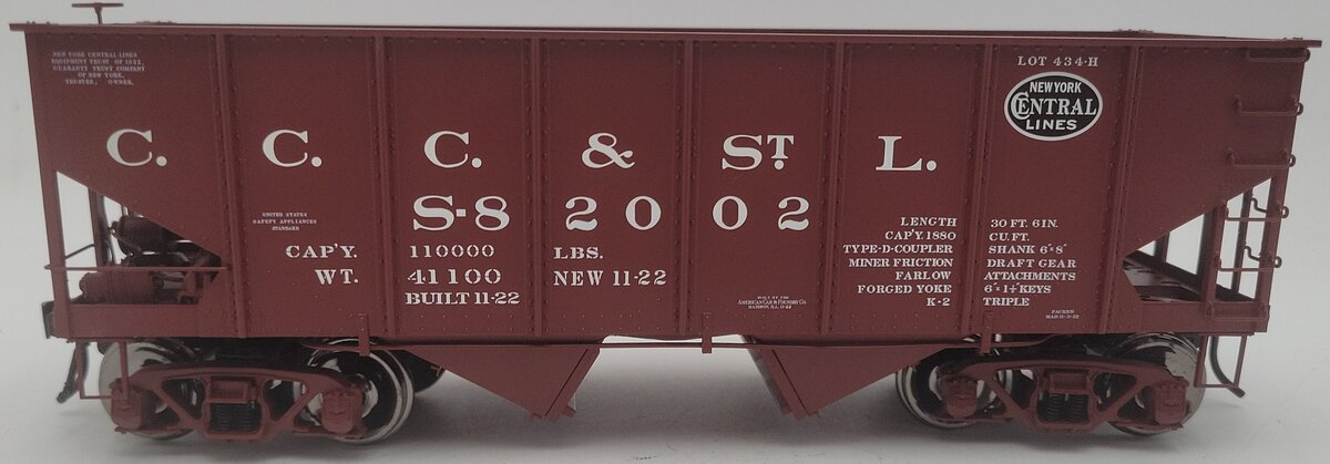 Atlas 9494-1 O Scale C.C.C. & St.L USRA 55 Ton Coal Hopper #82002 (2-Rail) EX/Box