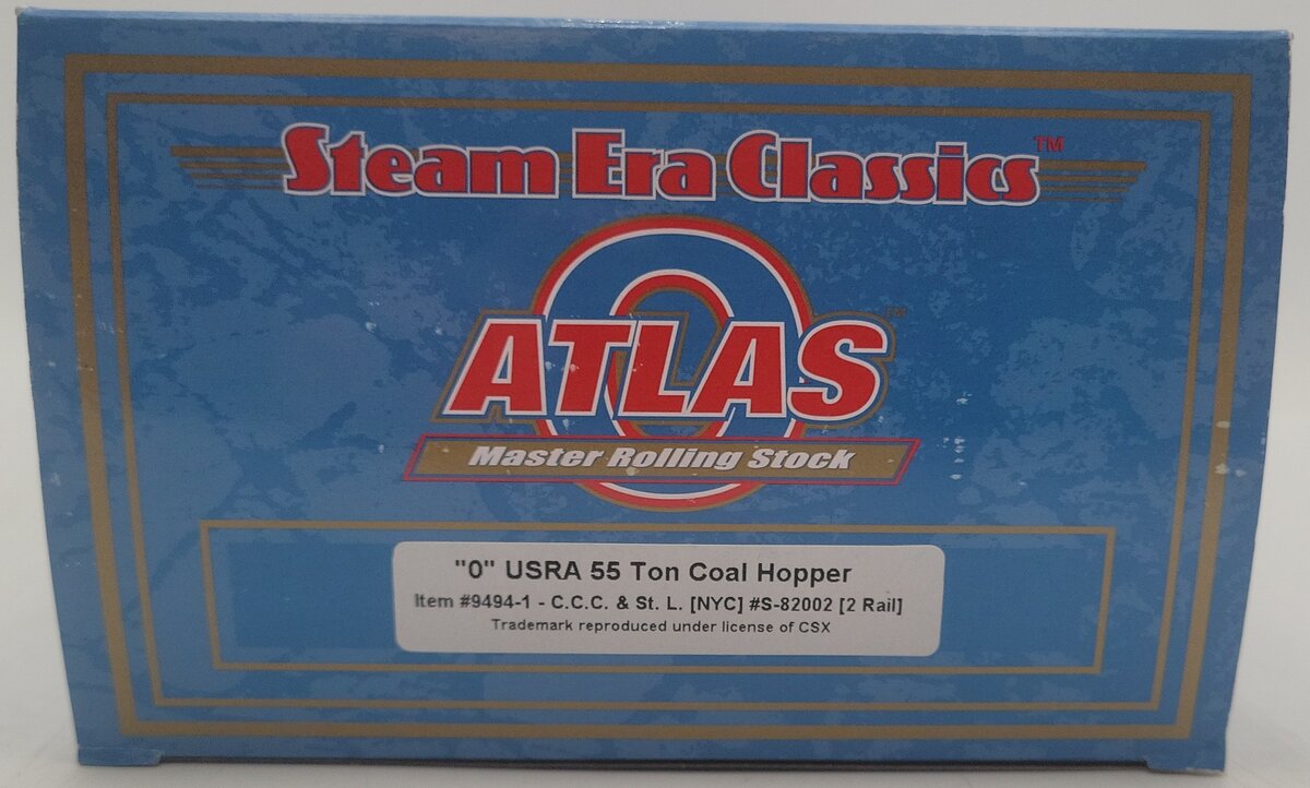 Atlas 9494-1 O Scale C.C.C. & St.L USRA 55 Ton Coal Hopper #82002 (2-Rail) EX/Box