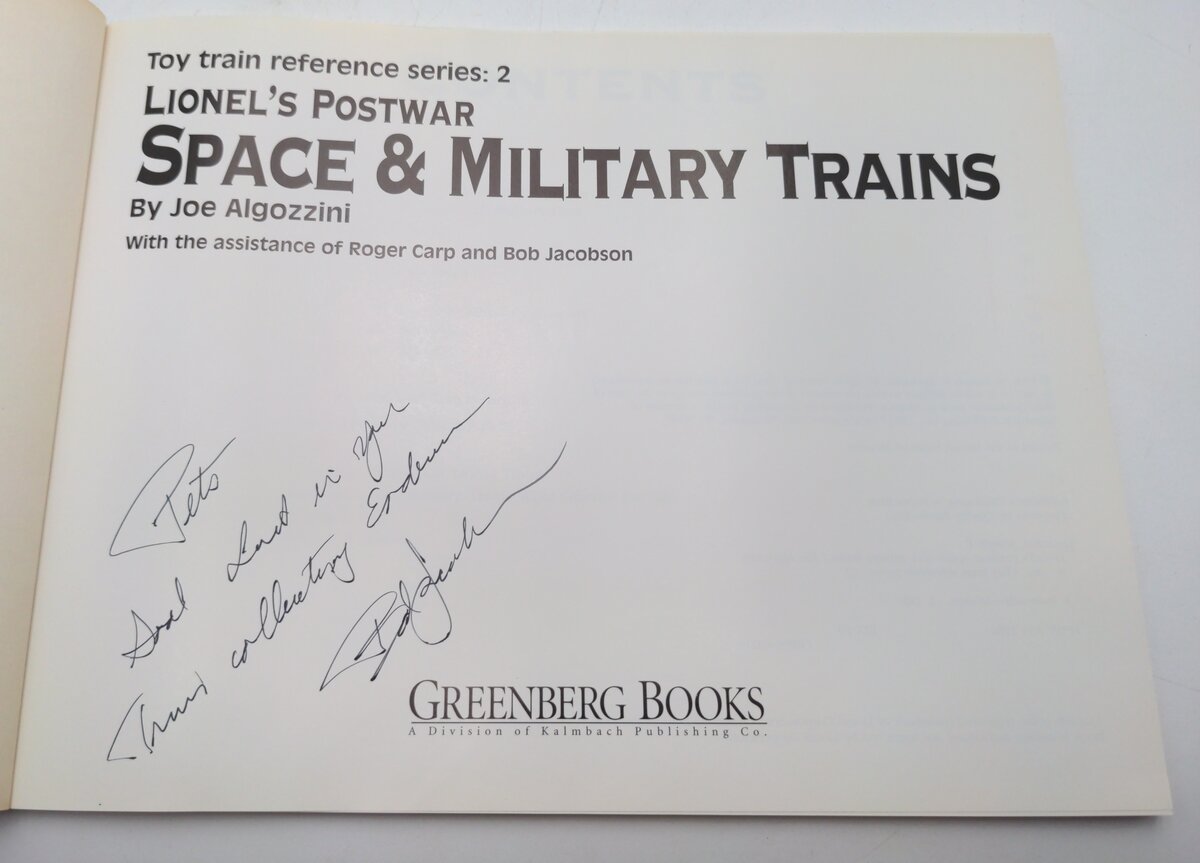 Greenberg Books Lionels Postwar Space & Military Trains-Algozzini EX