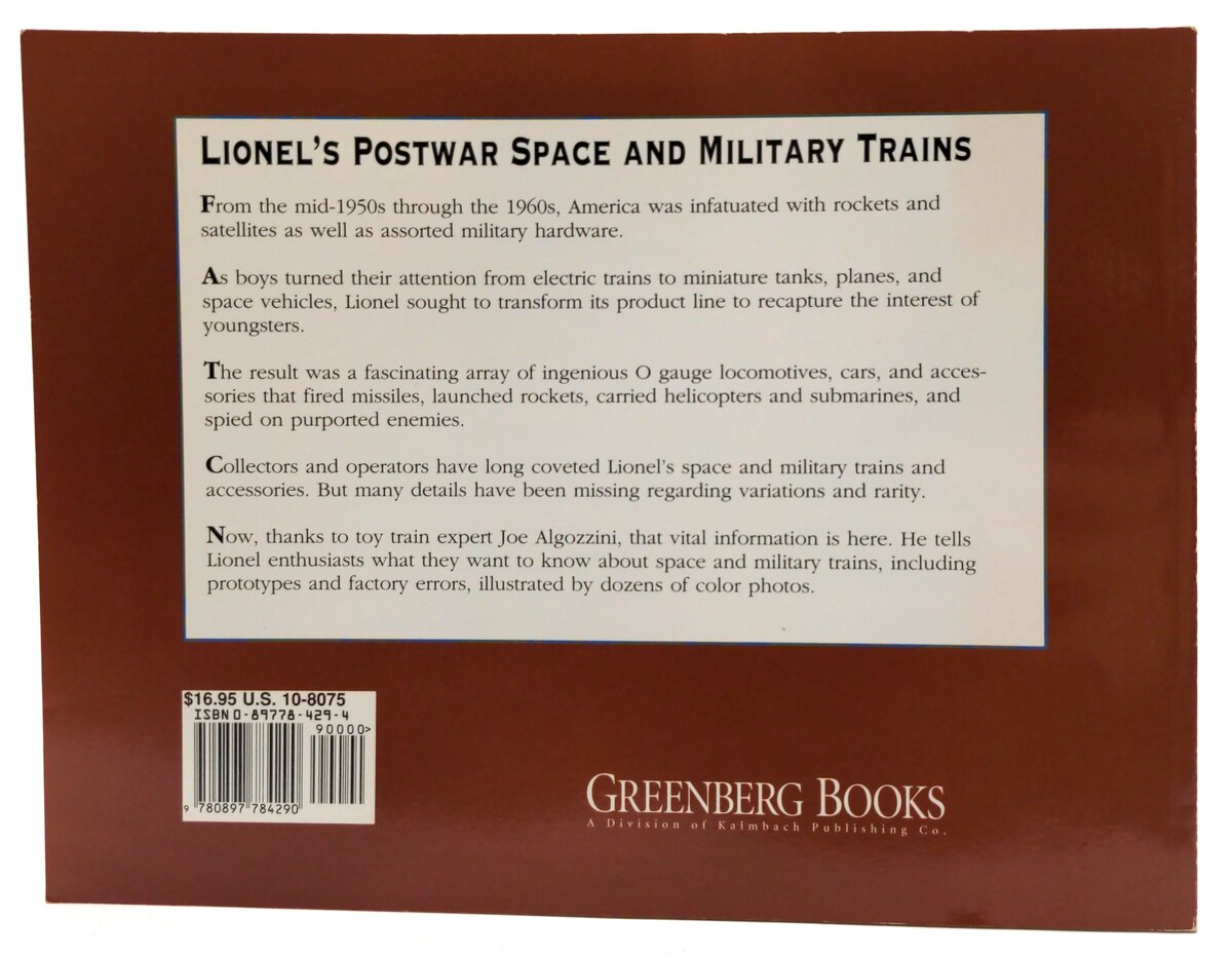 Greenberg Books Lionels Postwar Space & Military Trains-Algozzini EX