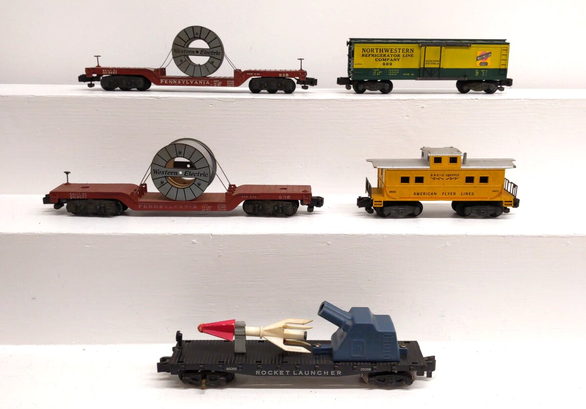 American Flyer S Gauge Assorted Freight Cars: 25059, 936, 24631, 989 [5] VG