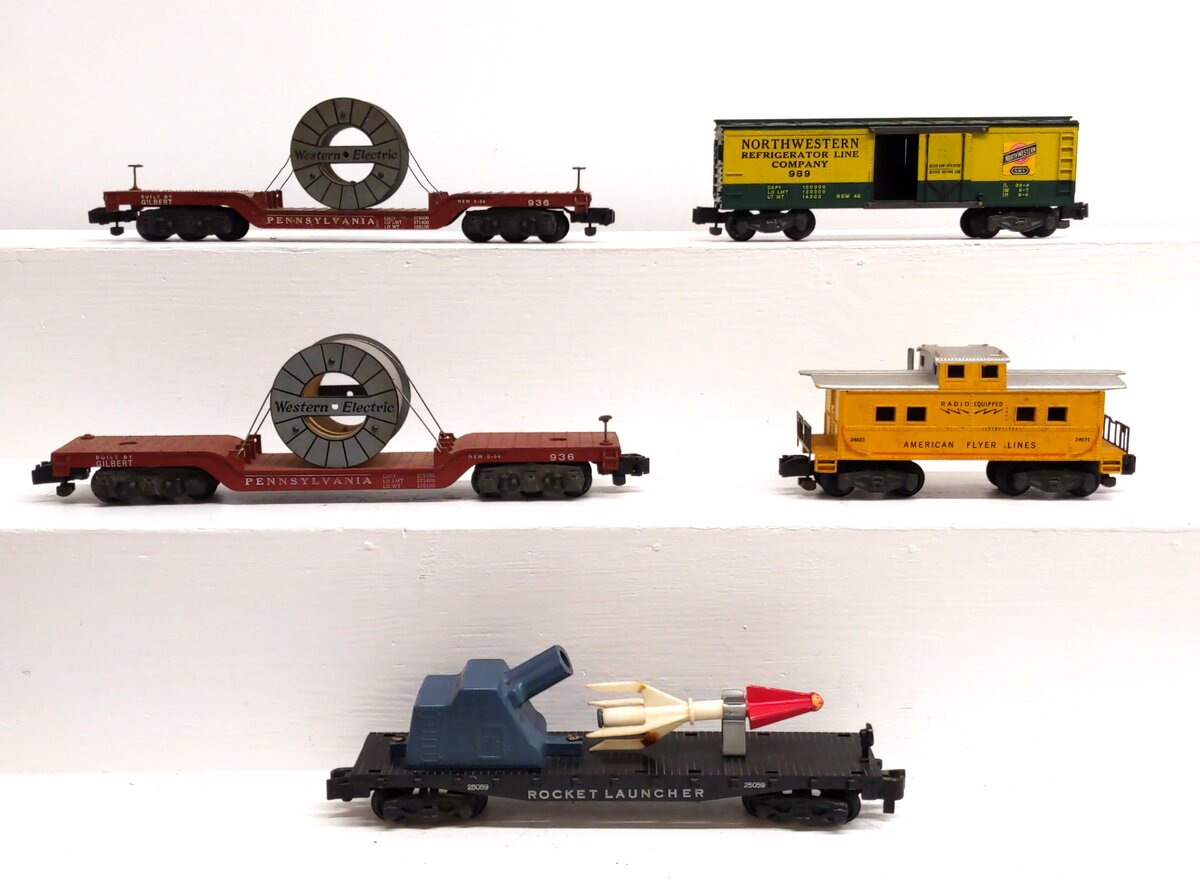 American Flyer S Gauge Assorted Freight Cars: 25059, 936, 24631, 989 [5] VG