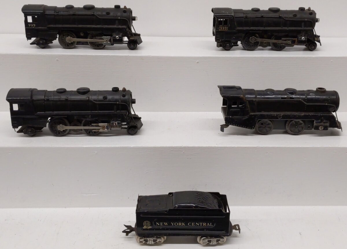 Marx O Gauge Vintage Locomotives and Tender; 999 x 3, [5] VG