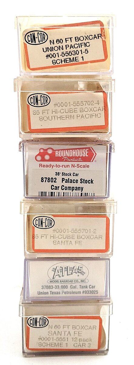Atlas, Con-Cor, & Other N Scale Assorted Freight Cars [6] EX/Box