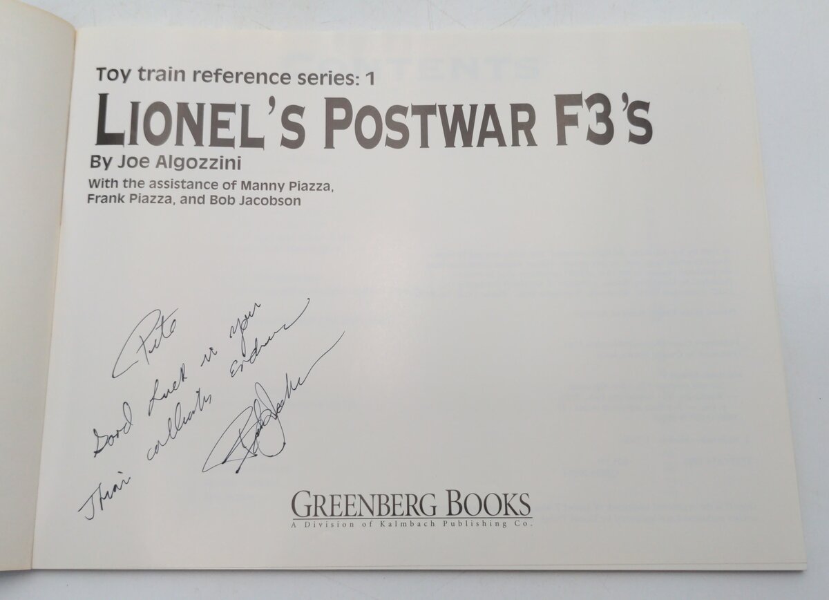 Greenberg Books Reference Series 1 Lionel Postwar F3's - Algozzini EX