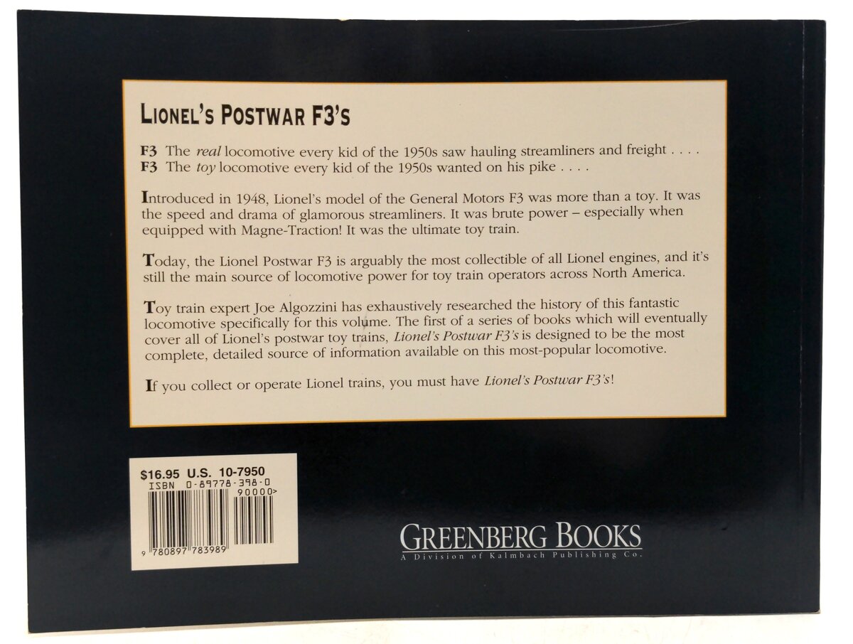 Greenberg Books Reference Series 1 Lionel Postwar F3's - Algozzini EX