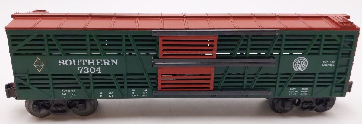 Lionel 6-7304 O Gauge Southern Double Door Stock Car #7304 LN/Box