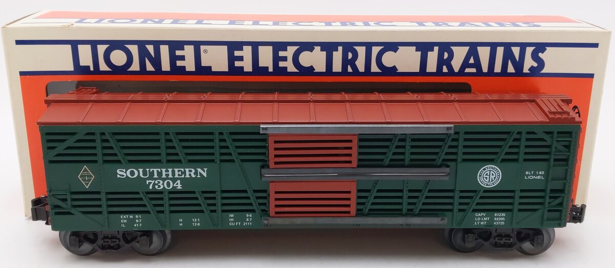 Lionel 6-7304 O Gauge Southern Double Door Stock Car #7304 LN/Box