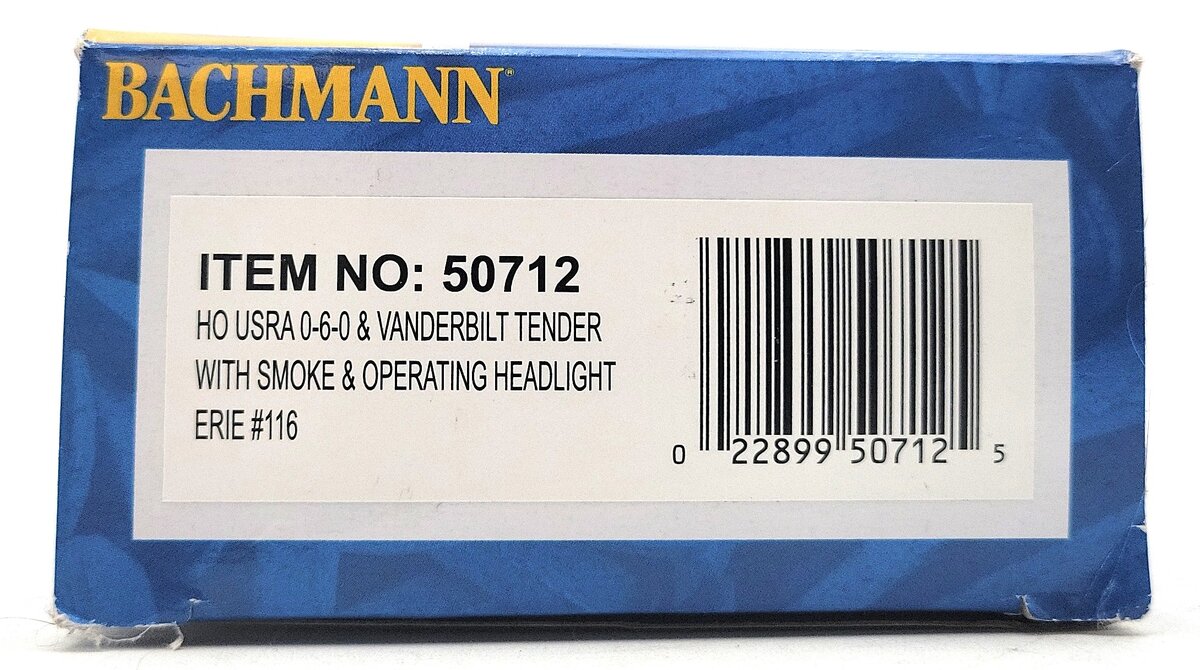 Bachmann 50712 HO Erie USRA 0-6-0 Steam Locomotive #116 LN/Box