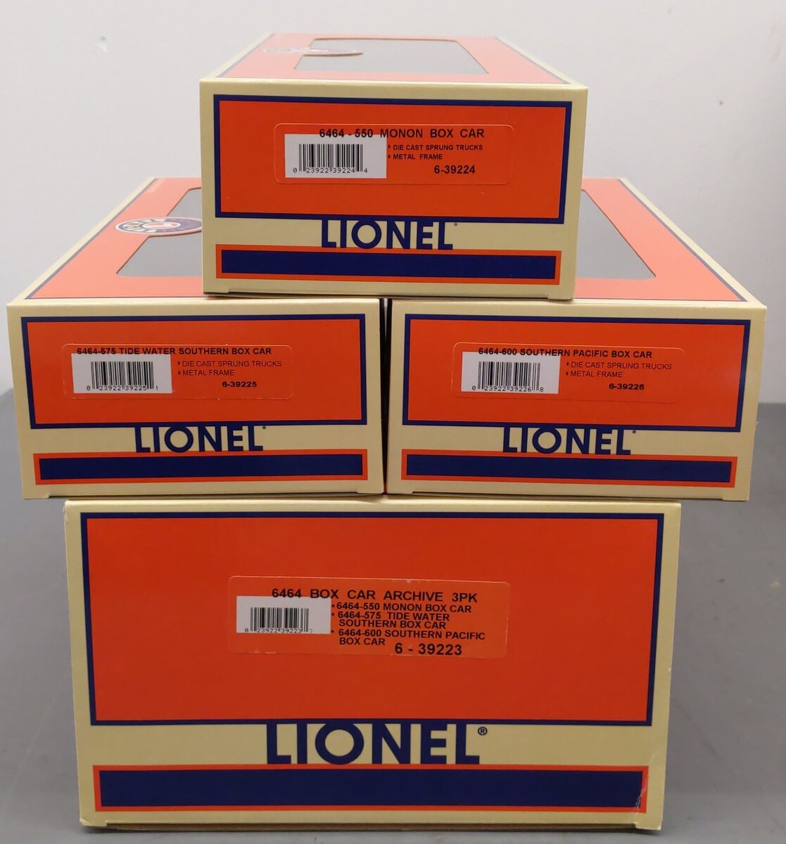 Lionel 6-39223 O Gauge 6464 Boxcar Archive 3-Pack LN/Box