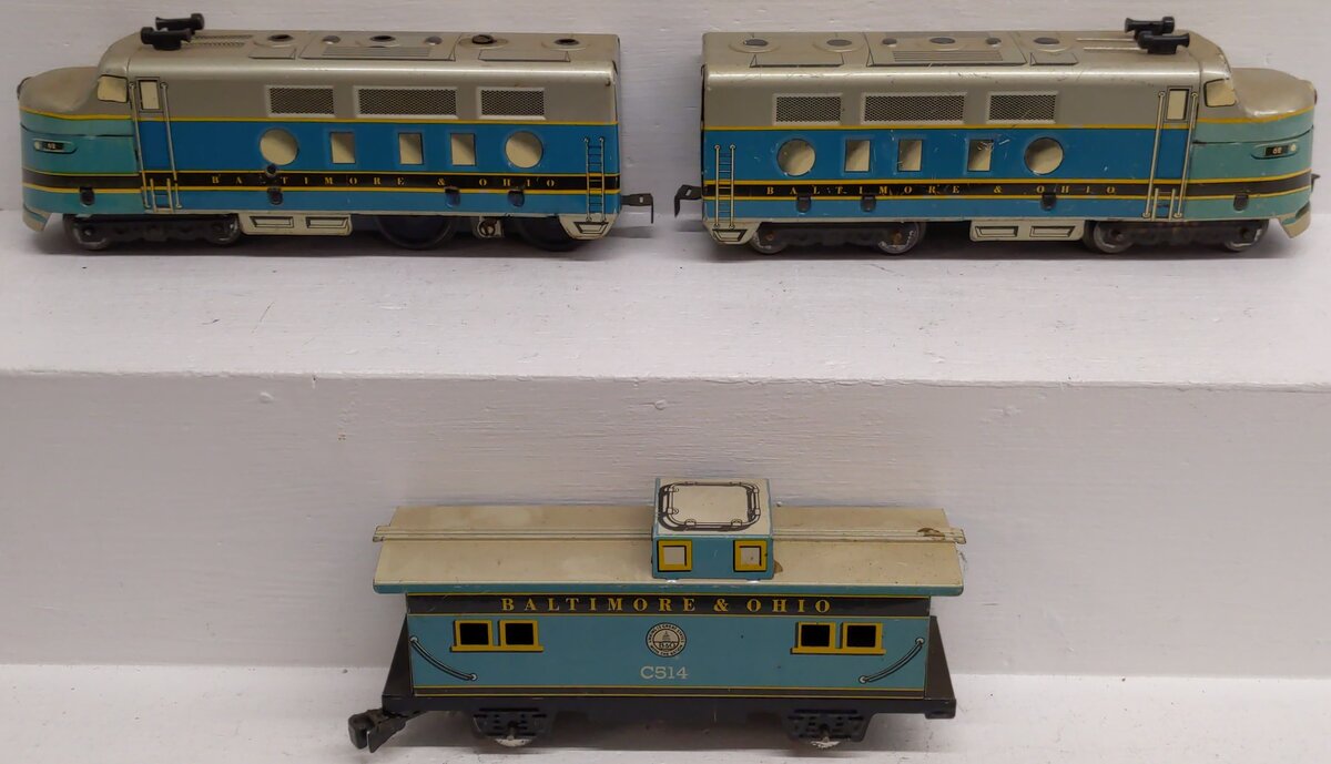 Marx 29542 Vintage O Gauge Baltimore & Ohio Diesel Train Set VG