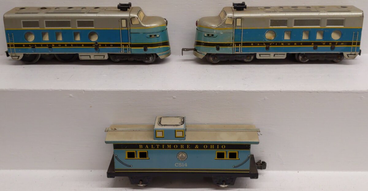 Marx 29542 Vintage O Gauge Baltimore & Ohio Diesel Train Set VG