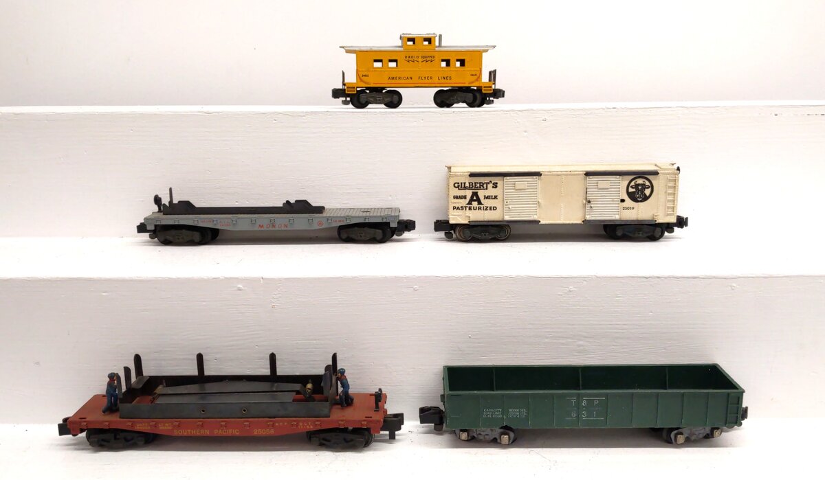 American Flyer S Assorted Freight Cars: 24550, 25019, 25058, 631, 24631 [5] VG