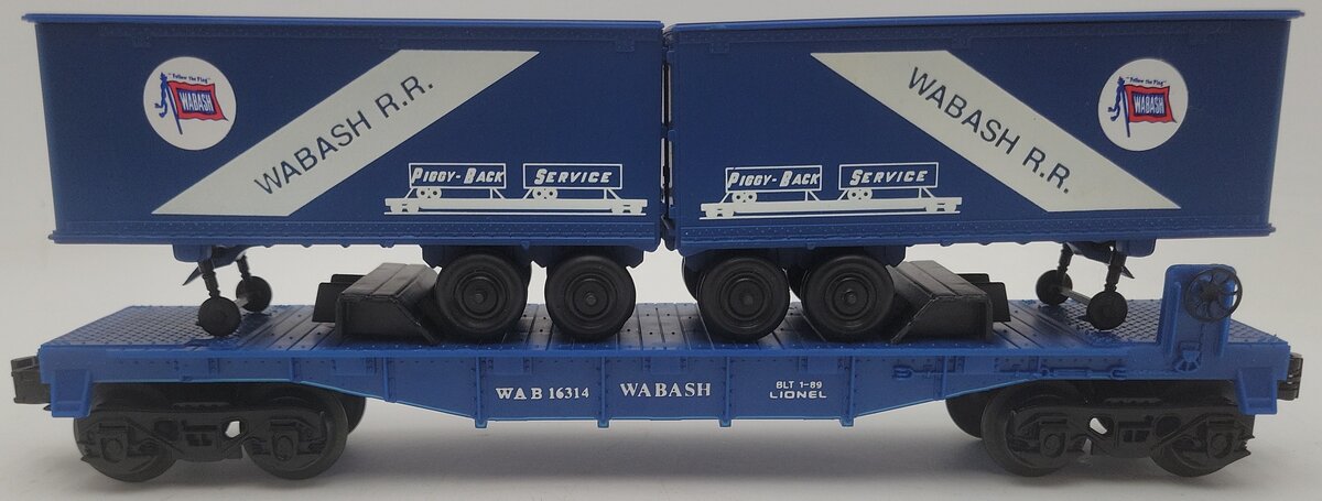 Lionel 6-16314 O Gauge Wabash Flatcar with Wabash Trailers #16314 EX/Box