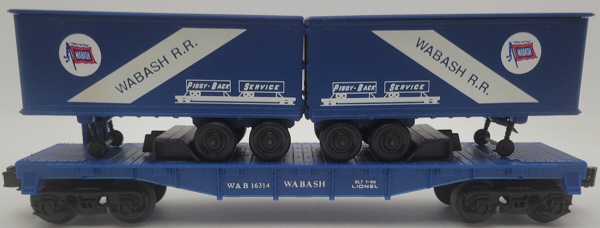 Lionel 6-16314 O Gauge Wabash Flatcar with Wabash Trailers #16314 EX/Box